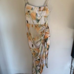 Silk watercolor style dress.